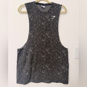 Mens Gymshark Black and Gray Patterned Tank Size M